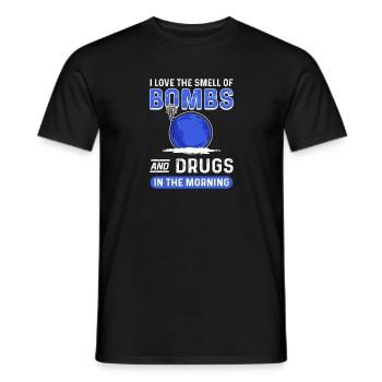 Ich Liebe Den Geruch Von Bomben Und Drogen. - Männer T-Shirt - Schwarz - Vorne - AI Model Male 178 light (178cm)