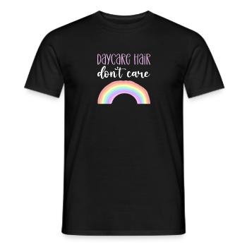 Daycare Hair Don't Care. Kinderbetreuung. - Männer T-Shirt - Schwarz - Vorne - AI Model Male 178 light (178cm)