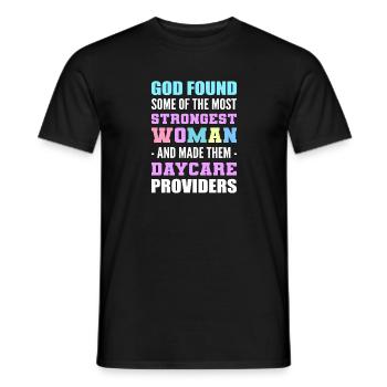 Appréciation de la garde d’enfants. Fournisseurs de - T-shirt homme - noir - Devant - AI Model Male 178 light (178cm)