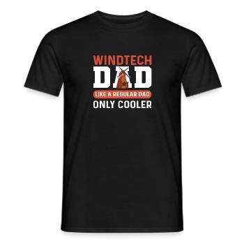Papa de Wind Tech. Opérateurs d’éoliennes. - T-shirt homme - noir - Devant - AI Model Male 178 light (178cm)