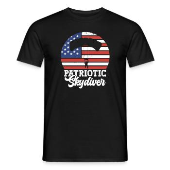 Patriotischer Fallschirmspringer. Usa - Männer T-Shirt - Schwarz - Vorne - AI Model Male 178 light (178cm)