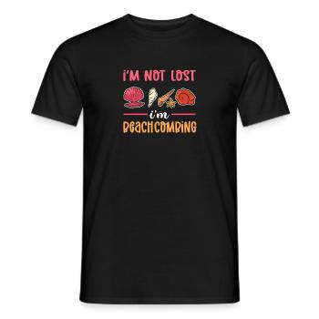 Ich Bin Nicht Los. Ich Bin Beachcombing. - Männer T-Shirt - Schwarz - Vorne - AI Model Male 178 light (178cm)