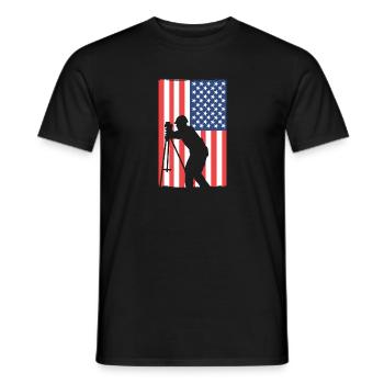 Patriotic surveyor. Usa-vermessung. - Men's T-Shirt - black - Front - AI Model Male 178 light (178cm)