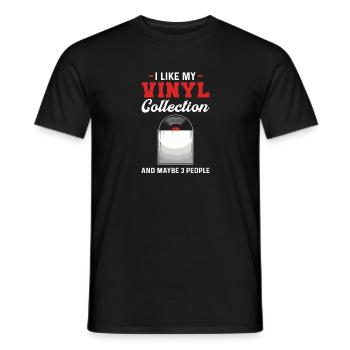 J’aime ma collection de vinyles et peut-être 3 - T-shirt homme - noir - Devant - AI Model Male 178 light (178cm)