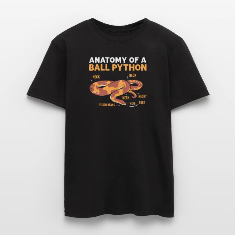 Anatomie d’un python sphérique. Python boule de banane T-shirt homme
