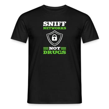Sniff Networks. White Hat Hacker. - Männer T-Shirt - Schwarz - Vorne - AI Model Male 178 light (178cm)
