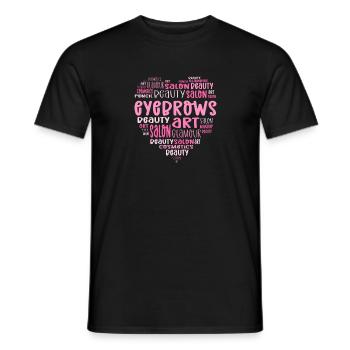 Sourcil cœur. Microblading Sourcil - T-shirt homme - noir - Devant - AI Model Male 178 light (178cm)