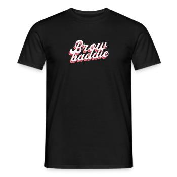Sourcil Baddie. Microblading sourcil - T-shirt homme - noir - Devant - AI Model Male 178 light (178cm)