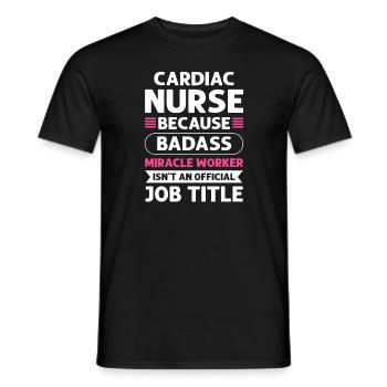Cardiac Nurse Miracle Worker. Cardiac nursing - Men's T-Shirt - black - Front - AI Model Male 178 light (178cm)