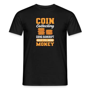 Numismatique. Pour les collectionneurs de pièces. Collecte de pièces de monnaie - T-shirt homme - noir - Devant - AI Model Male 178 light (178cm)