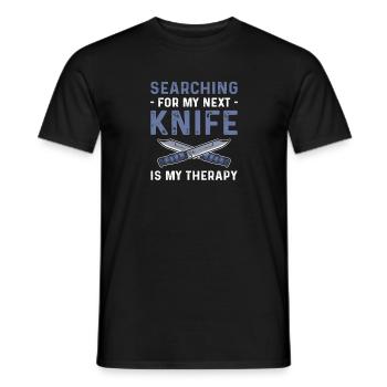 La recherche de mon prochain couteau est à moi - T-shirt homme - noir - Devant - AI Model Male 178 light (178cm)