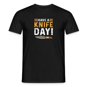 Passez une journée au couteau. Bladesmith. Collecte de couteaux - T-shirt homme - noir - Devant - AI Model Male 178 light (178cm)