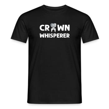 Chuchoteur de la Couronne. Prothèses dentaires orthodontiques - T-shirt homme - noir - Devant - AI Model Male 178 light (178cm)