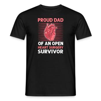 Proud father of an open survivor - Men's T-Shirt - black - Front - AI Model Male 178 light (178cm)