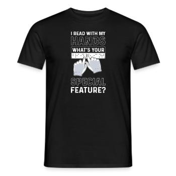 Ich Las Mit Meinen Händen. Was Ist Ihre Besondere - Männer T-Shirt - Schwarz - Vorne - AI Model Male 178 light (178cm)