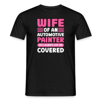 Car painter Wife of a car painter - Men's T-Shirt - black - Front - AI Model Male 178 light (178cm)