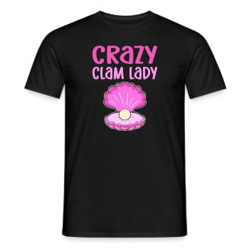 Dame folle en coquillage. Flotsam de cueillette de mollusques et crustacés - T-shirt homme - noir - Devant - AI Model Male 178 light (178cm)