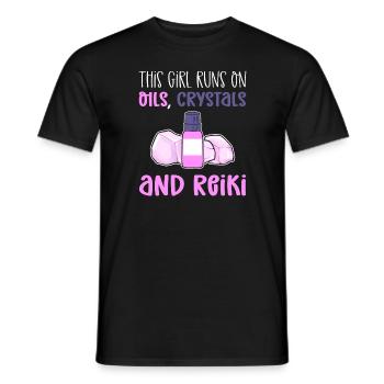 Cette fille marche avec des huiles, des cristaux - T-shirt homme - noir - Devant - AI Model Male 178 light (178cm)