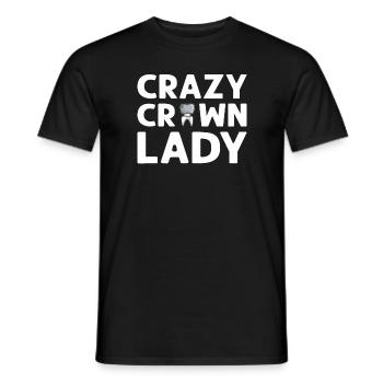 Dame de la couronne folle. Technicien prothèse dentaire - T-shirt homme - noir - Devant - AI Model Male 178 light (178cm)