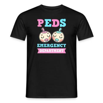 PEDS emergency room. Newborn NICU - Men's T-Shirt - black - Front - AI Model Male 178 light (178cm)