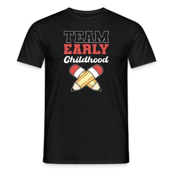 Équipe de la petite enfance. Enseignante de maternelle pour - T-shirt homme - noir - Devant - AI Model Male 178 light (178cm)