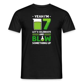 Ja, Ich Bin 7. Lass Uns Feiern. 7. Geburtstag. 7 - Männer T-Shirt - Schwarz - Vorne - AI Model Male 178 light (178cm)