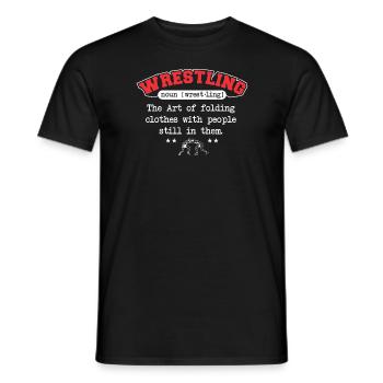 Definition of wrestling. Wrestler - Men's T-Shirt - black - Front - AI Model Male 178 light (178cm)