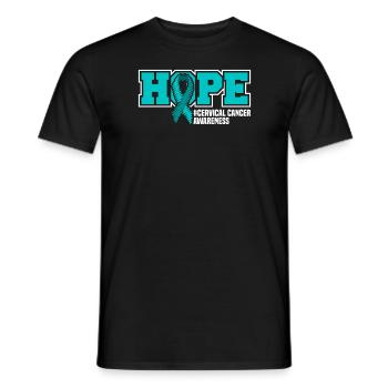 Hope #Gebärmutterkrebs consciousness. - Men's T-Shirt - black - Front - AI Model Male 178 light (178cm)