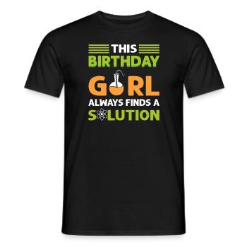 This birthday boy always finds a solution. - Men's T-Shirt - black - Front - AI Model Male 178 light (178cm)
