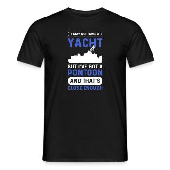 Ponton boat yacht. Capitaine de ponton - T-shirt homme - noir - Devant - AI Model Male 178 light (178cm)