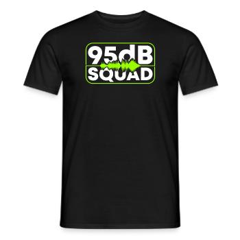 Escouade 95dB. Asl Awareness Hand Signal Language Deaf - T-shirt homme - noir - Devant - AI Model Male 178 light (178cm)