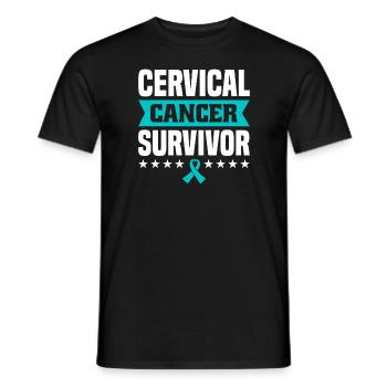Guerriers du cancer du col de l’utérus. - T-shirt homme - noir - Devant - AI Model Male 178 light (178cm)