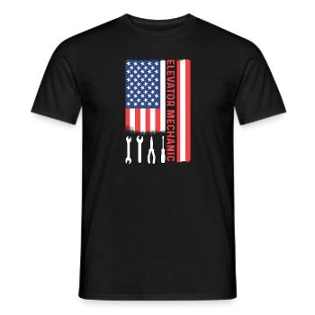 Elevator mechanic. Elevator fitter - Men's T-Shirt - black - Front - AI Model Male 178 light (178cm)
