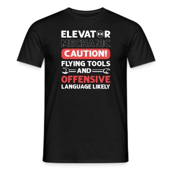 Elevator fitter Elevator mechanic Elevators - Men's T-Shirt - black - Front - AI Model Male 178 light (178cm)