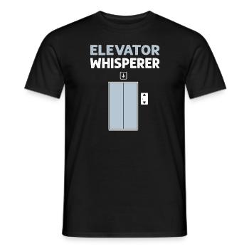 Elevator whisperer. Elevator mechanic elevators - Men's T-Shirt - black - Front - AI Model Male 178 light (178cm)