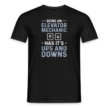 Being an elevator mechanic has its advantages - Men's T-Shirt - black - Front - AI Model Male 178 light (178cm)