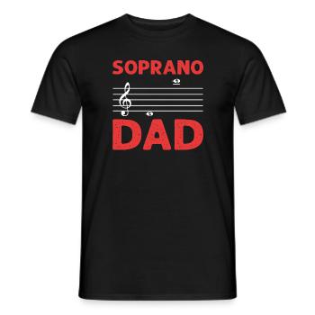 Soprano Dad. Music choir Voice Theatre Opera singer - Men's T-Shirt - black - Front - AI Model Male 178 light (178cm)