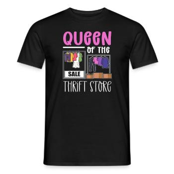 Queen of the thrift store. Thrifter - Men's T-Shirt - black - Front - AI Model Male 178 light (178cm)
