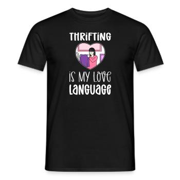 Economique est mon langage d’amour. Économique - T-shirt homme - noir - Devant - AI Model Male 178 light (178cm)
