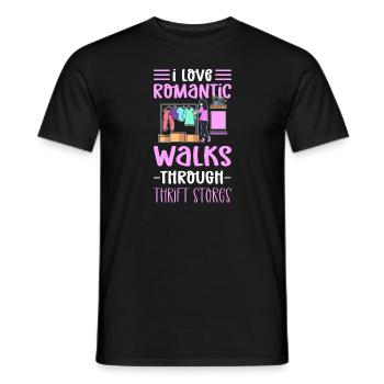 I love romantic walks through - Men's T-Shirt - black - Front - AI Model Male 178 light (178cm)
