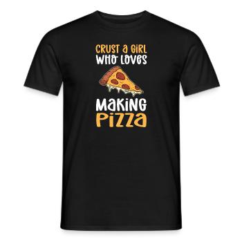 Kruste Ein Mädchen, Das Es Liebt, Pizza Zu - Männer T-Shirt - Schwarz - Vorne - AI Model Male 178 light (178cm)