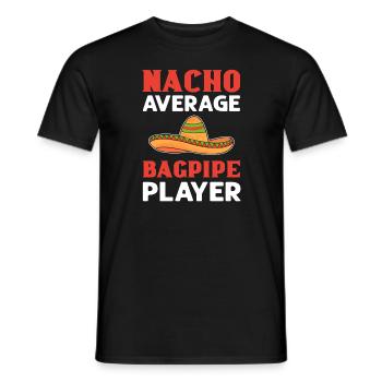 Nacho average bagpipe player. - Men's T-Shirt - black - Front - AI Model Male 178 light (178cm)