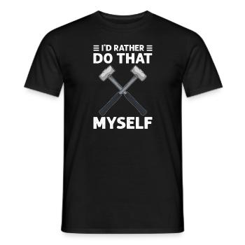 Je préfère le faire moi-même. Travailleurs de lumière - T-shirt homme - noir - Devant - AI Model Male 178 light (178cm)