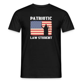 Patriotic law student. Bar exam. Lawyer - Men's T-Shirt - black - Front - AI Model Male 178 light (178cm)