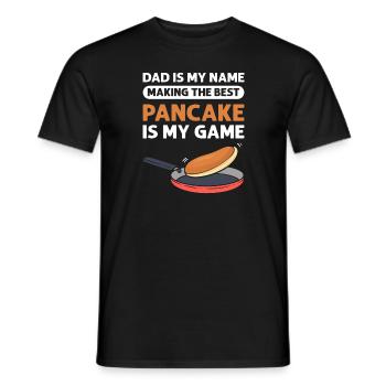 Papa est mon nom! La meilleure crêpe à - T-shirt homme - noir - Devant - AI Model Male 178 light (178cm)