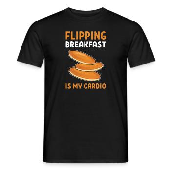 Flipping Frühstück Ist Mein Cardio. - Männer T-Shirt - Schwarz - Vorne - AI Model Male 178 light (178cm)