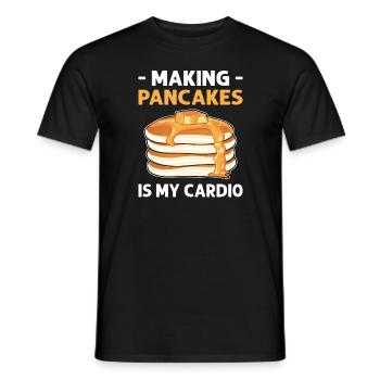 Making pancakes is my cardio. - Men's T-Shirt - black - Front - AI Model Male 178 light (178cm)