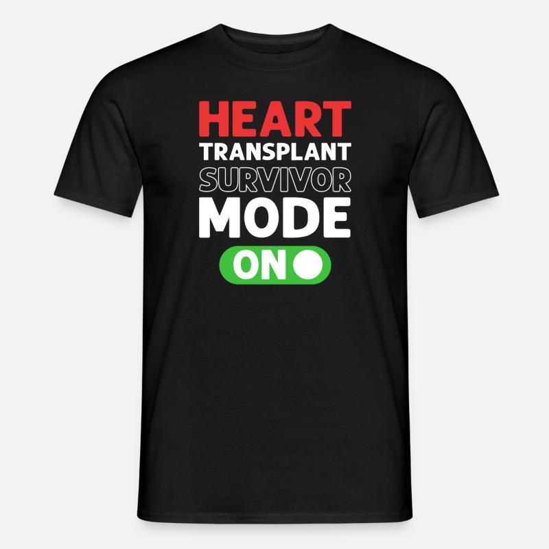 Herztransplantations-Überlebensmodus Ein. - Männer T-Shirt - Schwarz