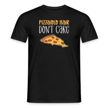 Pizzaiolo hair - does not care about it. Pizza - Men's T-Shirt - black - Front - AI Model Male 178 light (178cm)