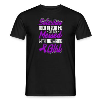 Epilepsy warrior purple band. Epilepsy Awareness - Men's T-Shirt - black - Front - AI Model Male 178 light (178cm)